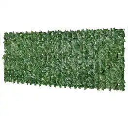 Outsunny - Wall Panels, 118" x 39" Artificial Grass Wall Decor, Greenery Backdrop Panels Wall - Dark Green