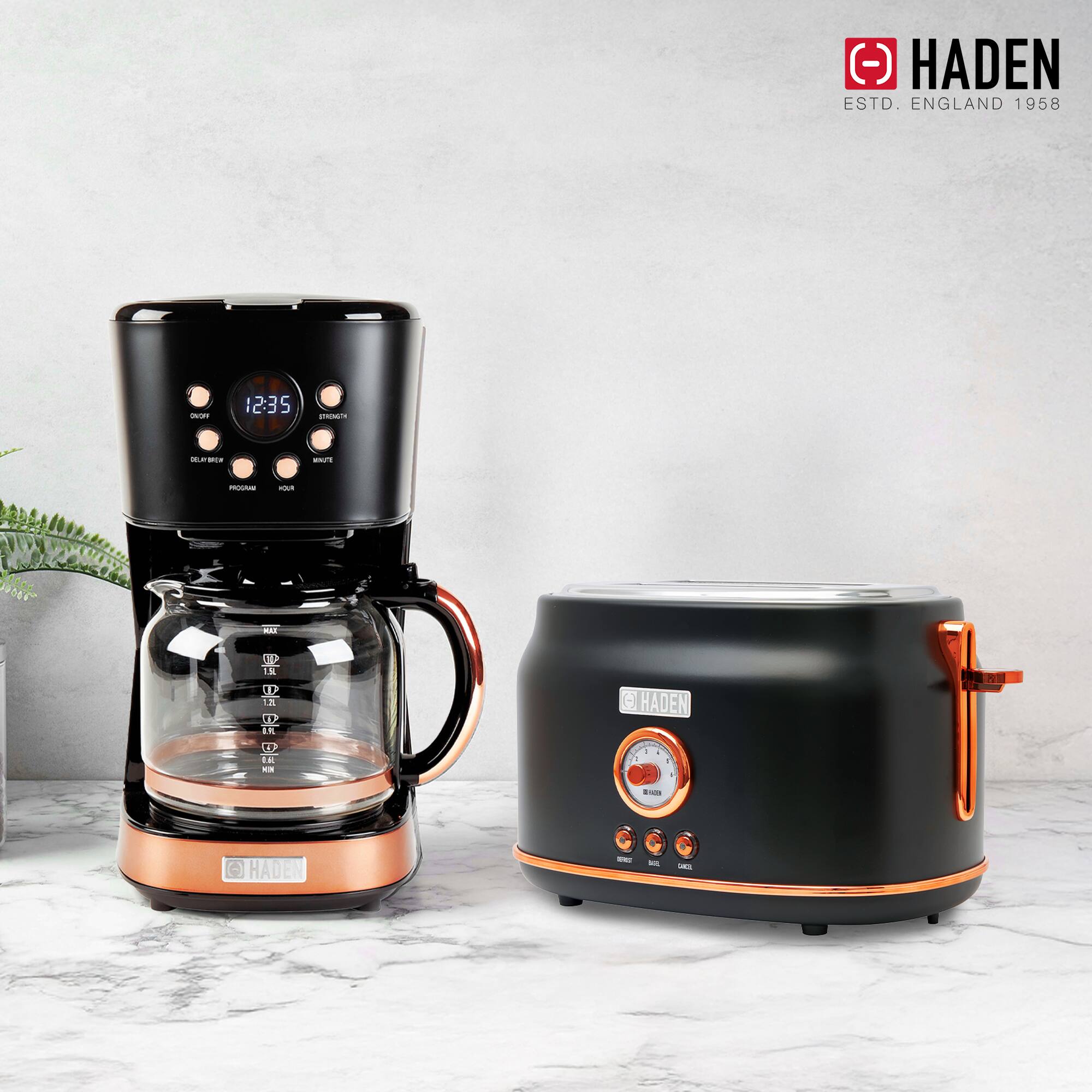 Haden Dorset 2 Slice Wide Slot Toaster & 12 Cup Coffee Maker