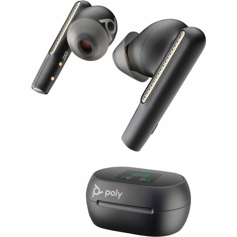 Poly - Voyager Free 60+ UC Earset - Google Assistant, Siri - Stereo - True Wireless - Bluetooth - 98.4 ft - 20 Hz to 20 - Black - Thumbnail 4