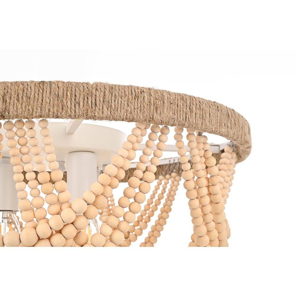 Alt View 2. Living District - Jolie 16 Inch Beaded Flush Mount Ceiling Light In Beige - Beige.