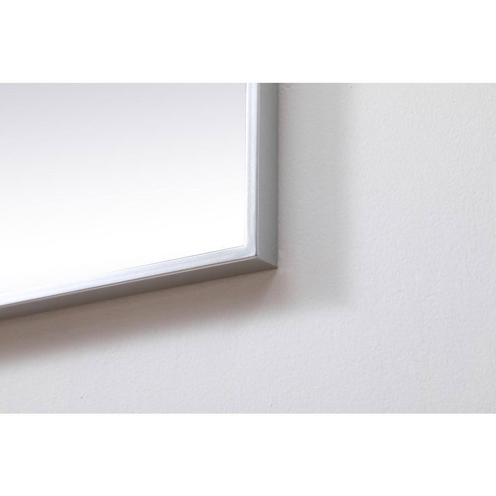 Back. Elegant Decor - Metal Frame Square Mirror 30 inch in Silver - Silver.