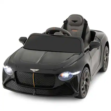 Front. Costway - Costway 12V Licensed Bentley Bacalar Kids Electric Ride-on Car with Remote Control - Black.