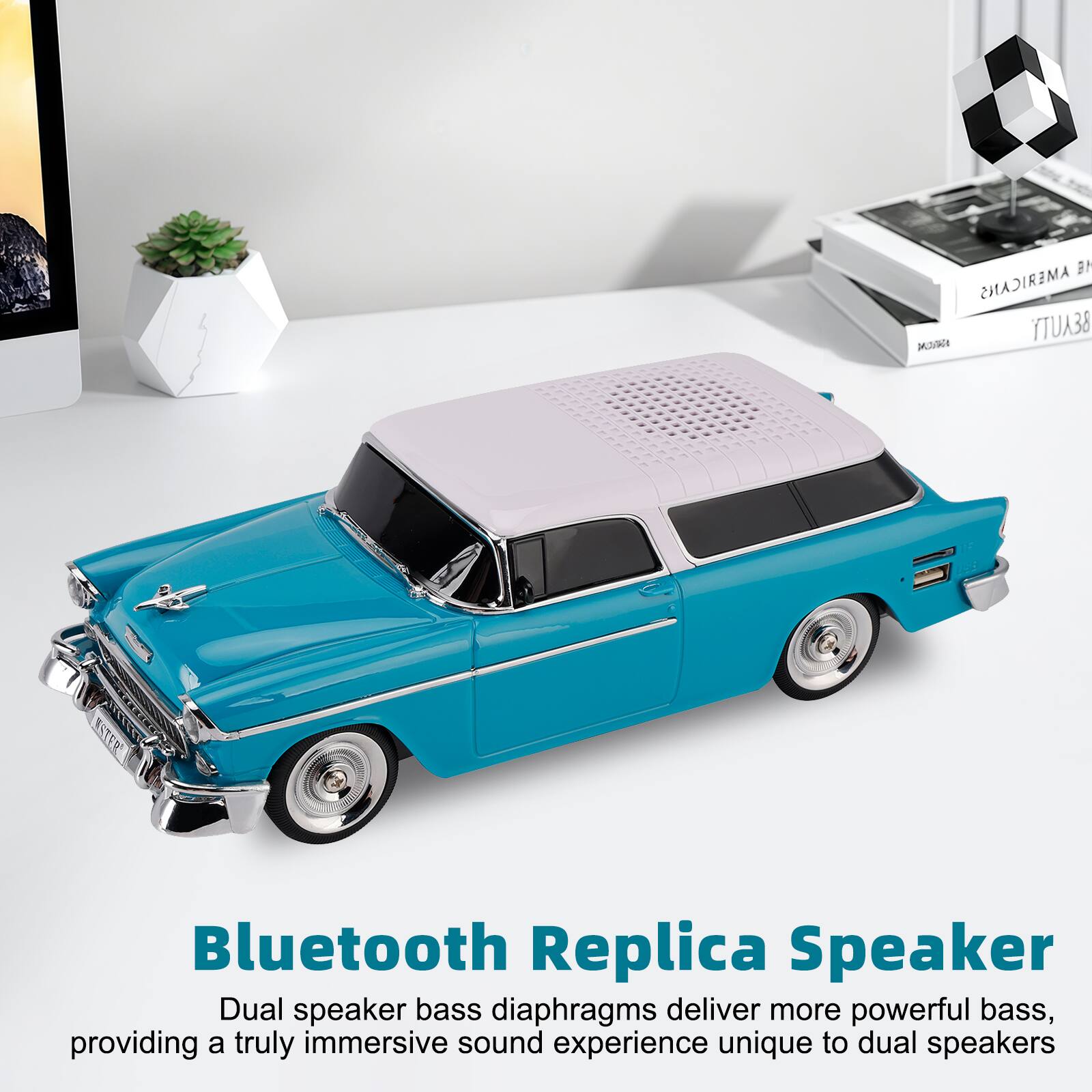 AMERICANS TTUA38

Bluetooth Replica Speaker

Dual speaker bass diaphragms deliver more powerful bass, providing a truly immersive sound experience unique to dual speakers