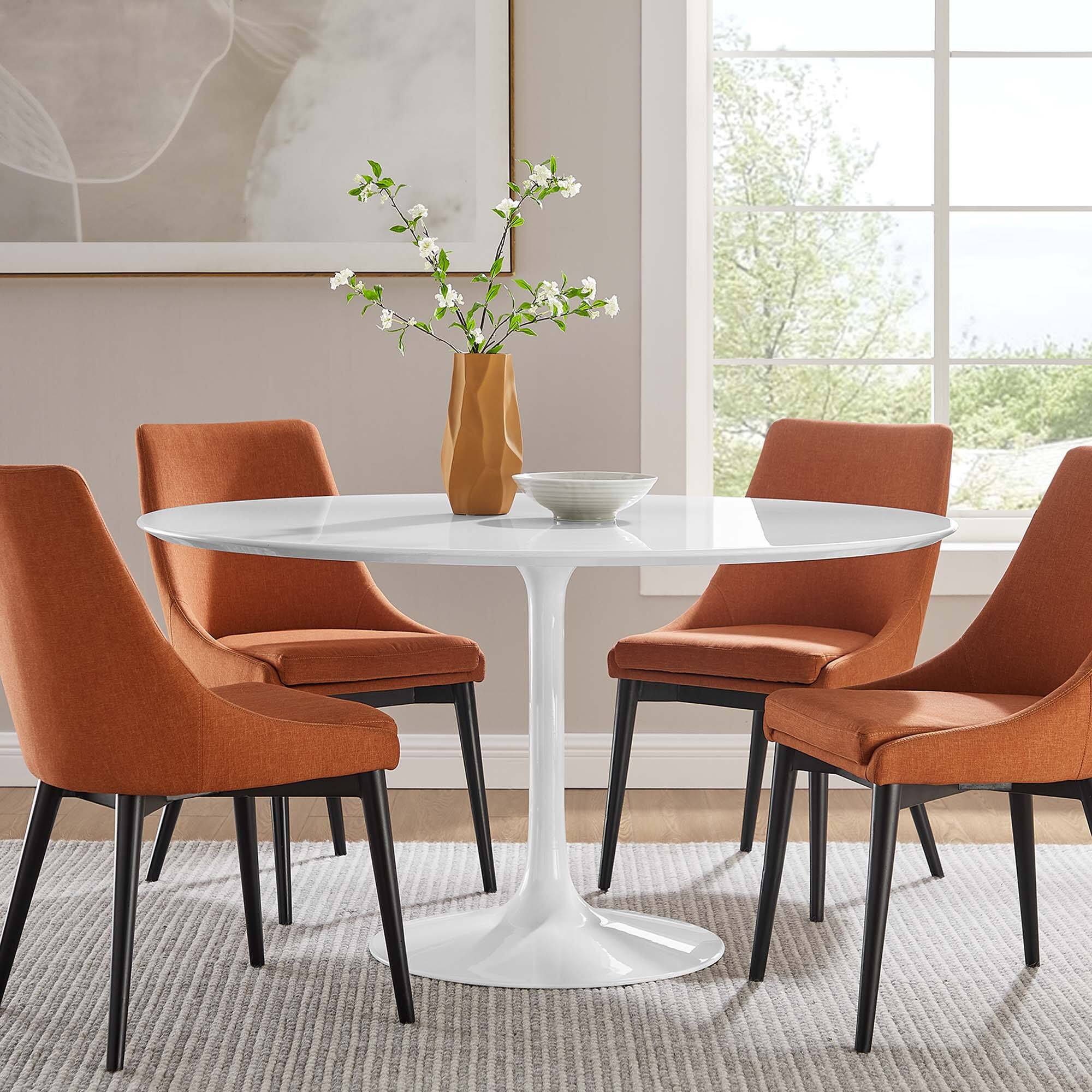 Alt View 5. Modway - Lippa 54" Round Wood Dining Table by Modway - White.