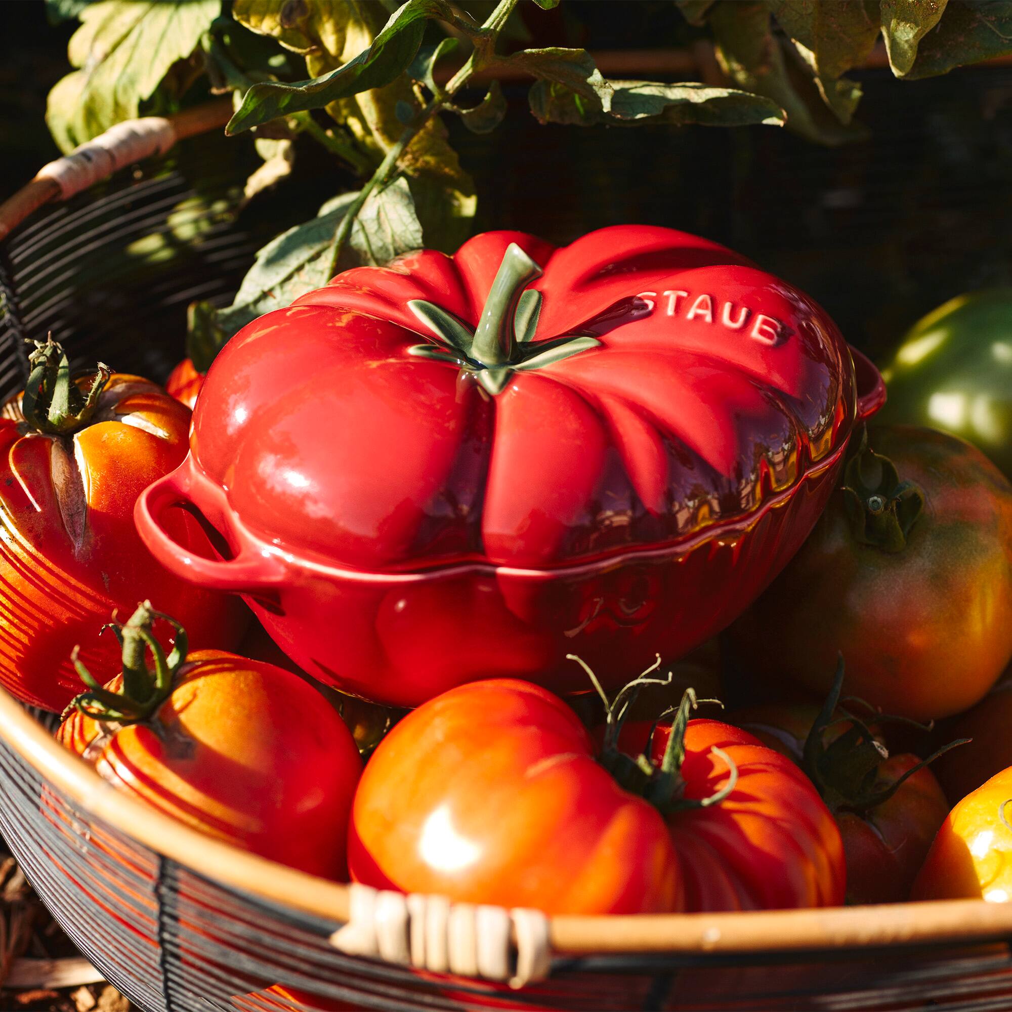 Alt View 8. Staub - Staub Ceramic 16-oz Petite Tomato mini Cocotte, baking dish, no stovetop save - Cherry - Cherry.