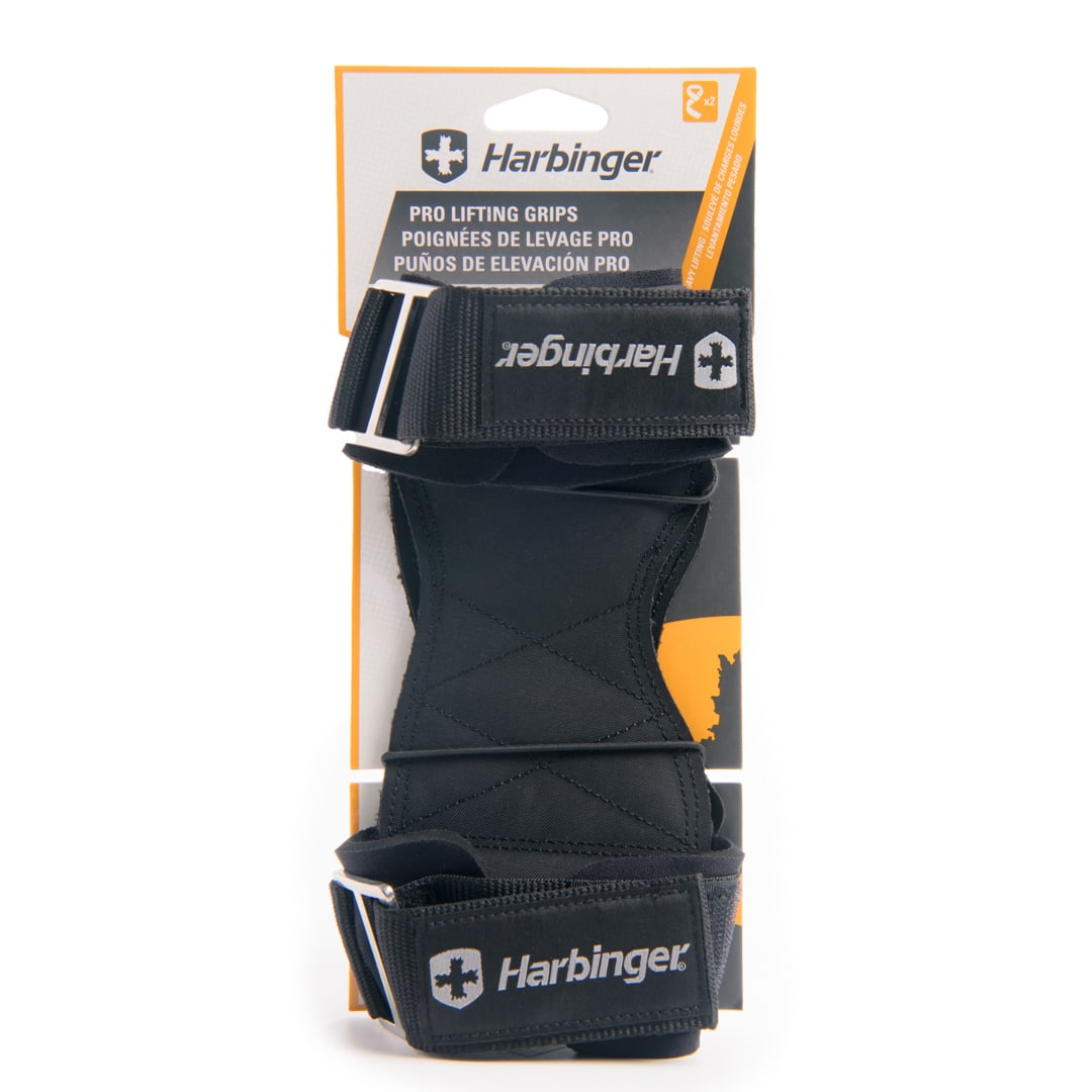 Harbinger - Pro Lifting Grips for Weight Lifting, Large - Black