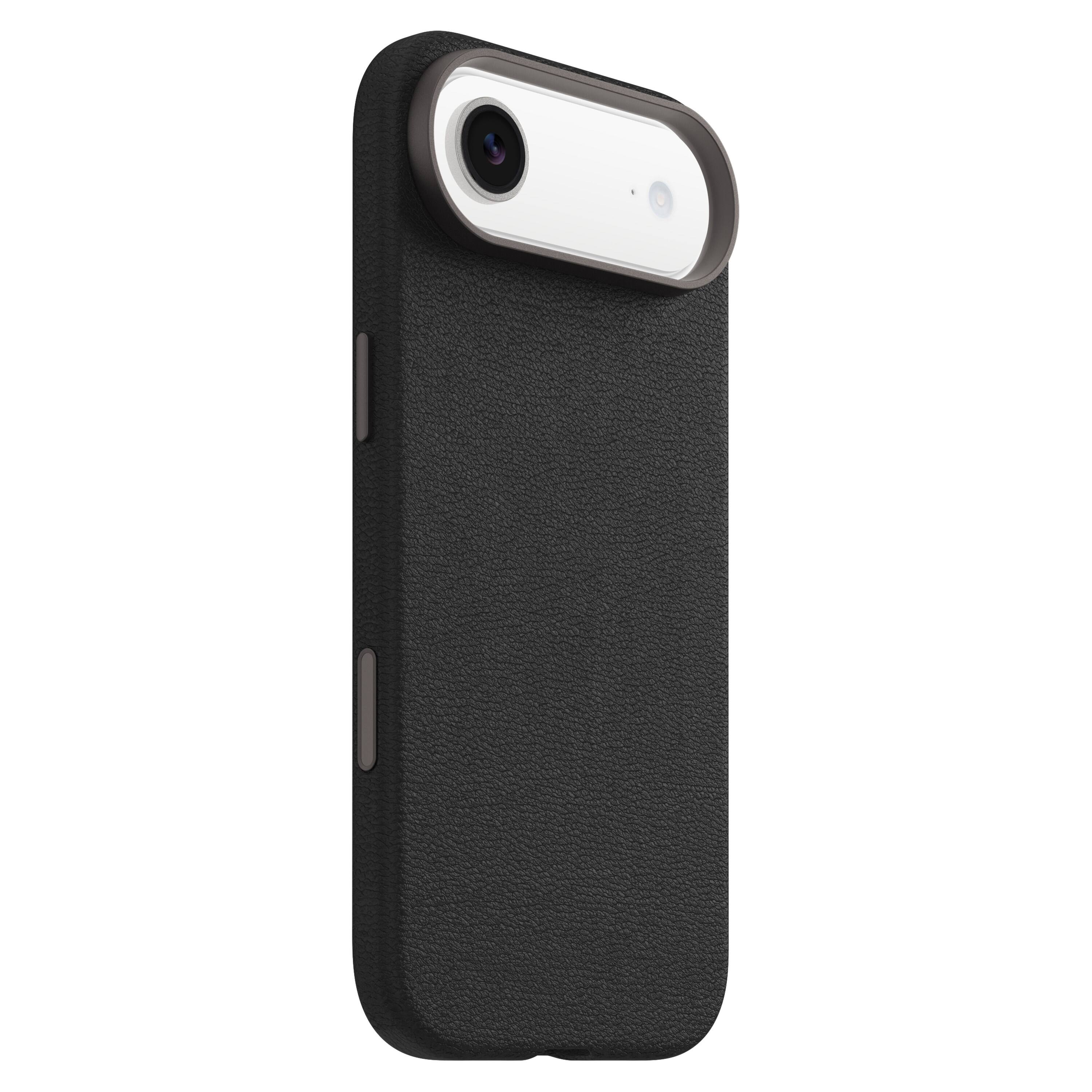 Left. OtterBox - Symmetry Cactus Leather Series Soft Shell for Apple iPhone Air - Black.