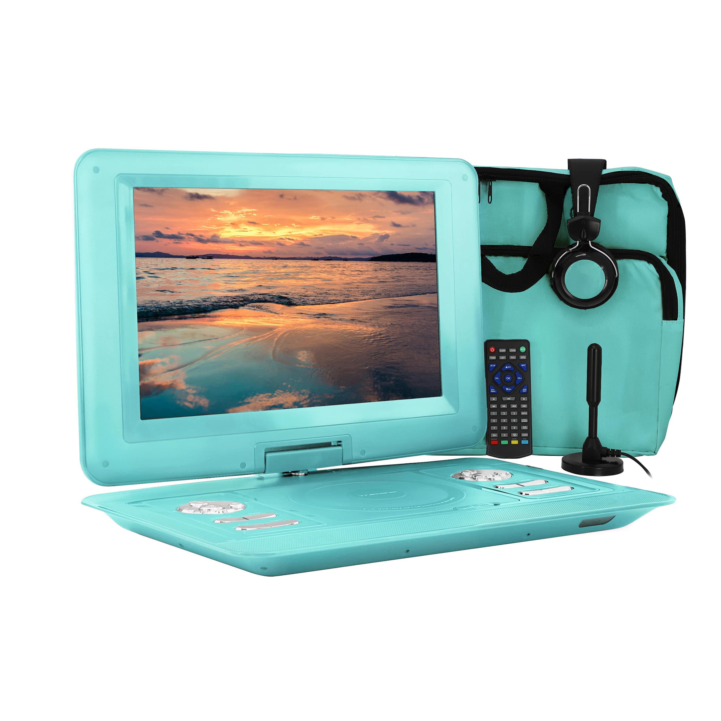 Front. Trexonic - Trexonic 14.1 Inch Portable TV+DVD Player with Swivel TFT-LCD Screen and USB,SD,AV,HDMI Inputs - Teal.
