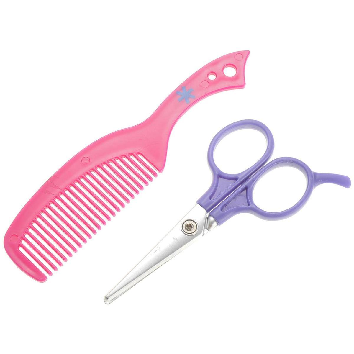 Angle. JuzToys - Pretend Play for Toddlers 3-5, 13pcs Hair Salon Toys for Girls with Real Blowing Hair Dryer, Scissors Pink/Purple - Pink.