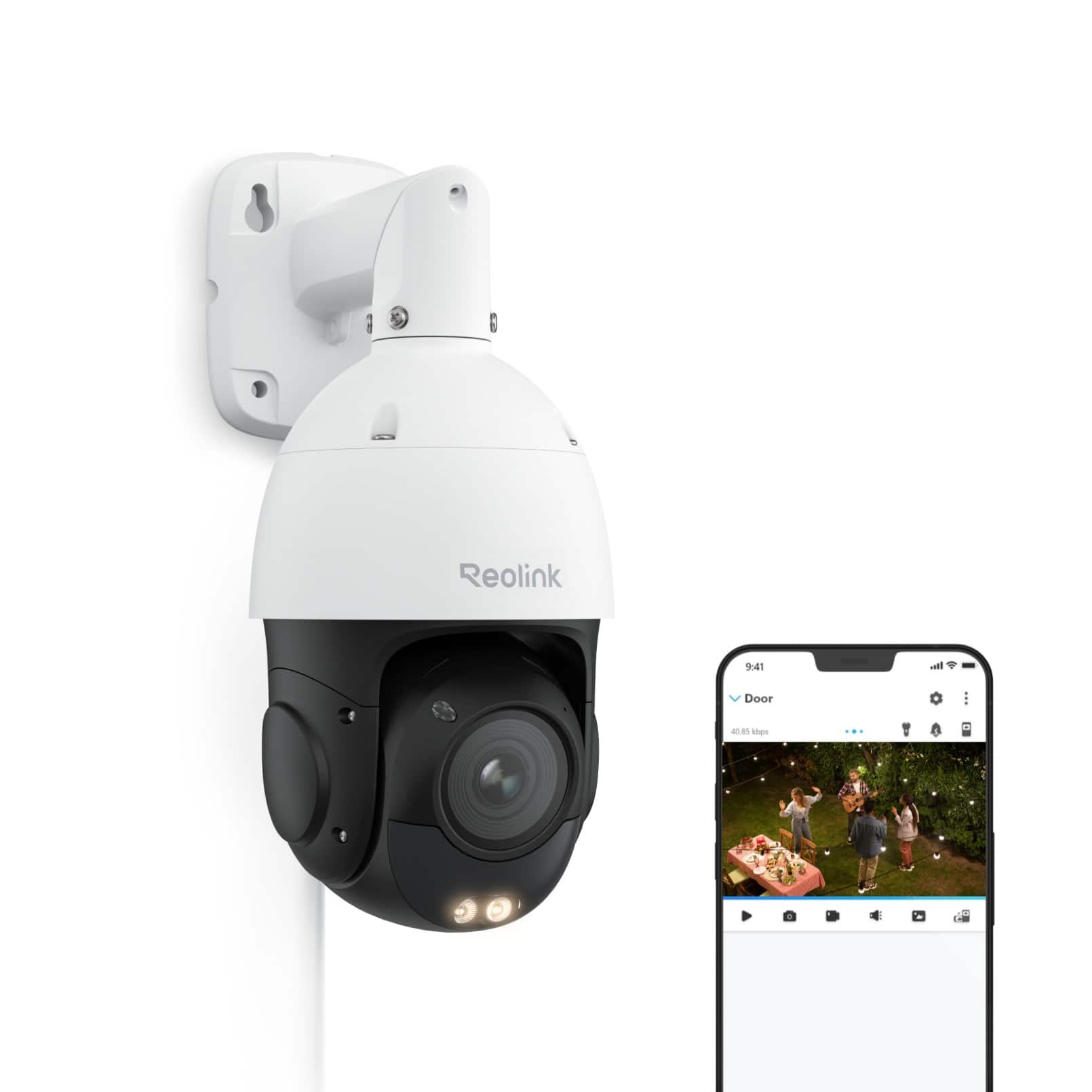Reolink - RLC-823S1 4K 8MP PoE Camera 360° Auto-Tracking 5X Optical Zoom Color Night Vision Person/Car/Animal Detection - White