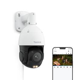 Reolink - RLC-823S1 4K 8MP PoE Camera 360° Auto-Tracking 5X Optical Zoom Color Night Vision Person/Car/Animal Detection - White