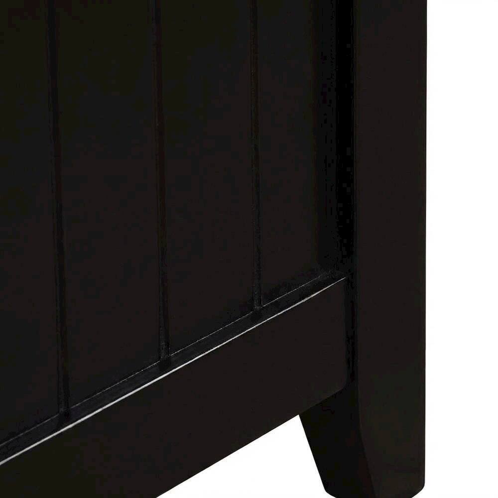 Alt View 3. FurniFact - Black end table with built-in charging station and spacious shelf - Black.
