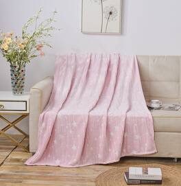 Noble House - Glow In The Dark Super Fun & Cozy Microplush Throw Blanket Makes A Great Gift 50" x 60" - Star Lights