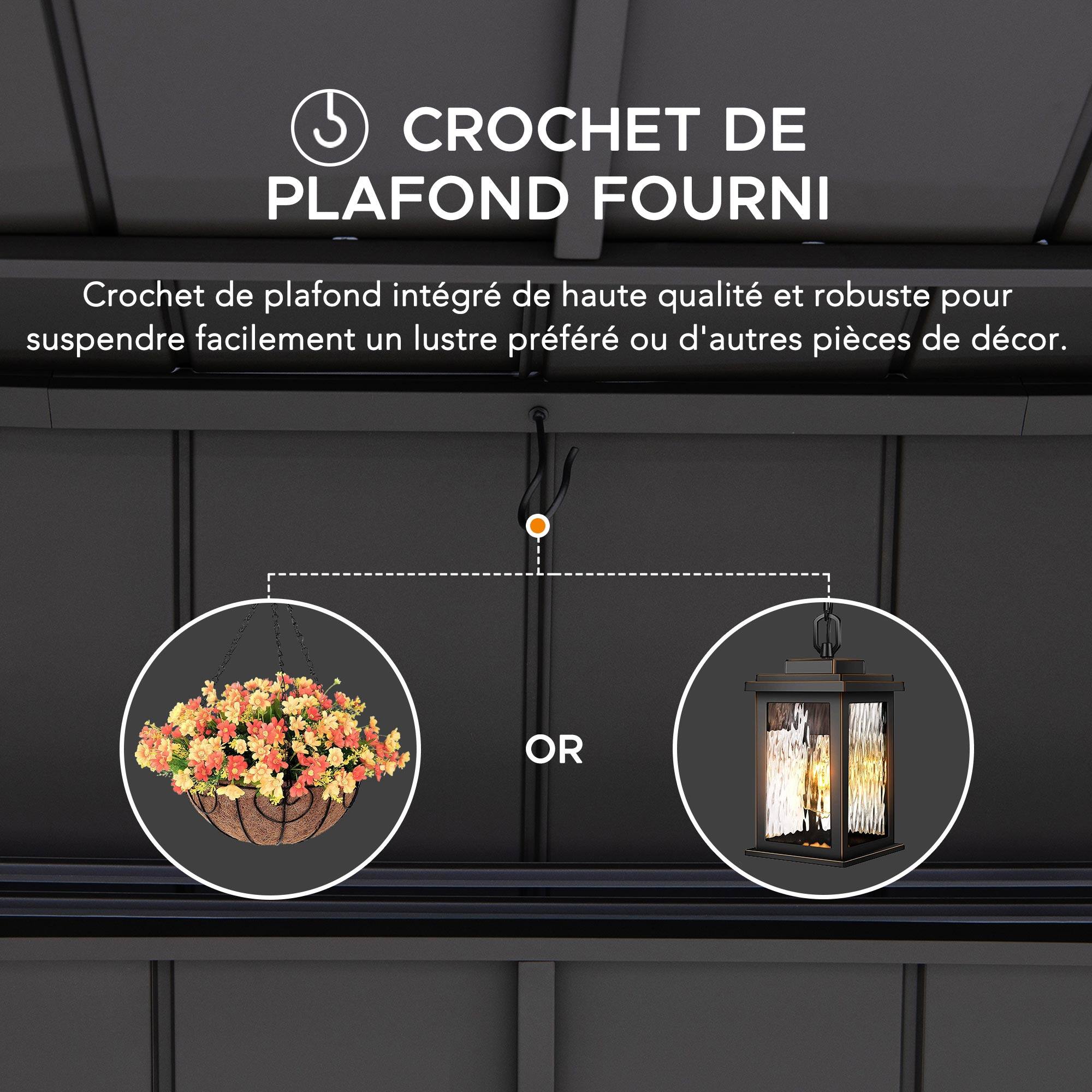 5 CROCHET DE PLAFOND FOURNI  
Crochet de plafond intégré de haute qualité et robuste pour suspendre facilement un lustre préféré ou d'autres pièces de décor.