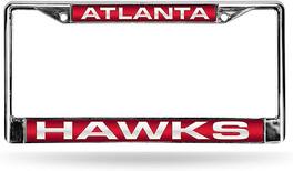 Rico Industries - Atlanta Hawks NBA Chrome Metal Laser Cut License Plate Frame - Multi