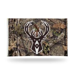 Rico Industries - Milwaukee Bucks Bold Mossy Oak Camo Design 3x5 Indoor/Outdoor Banner Flag - Multi