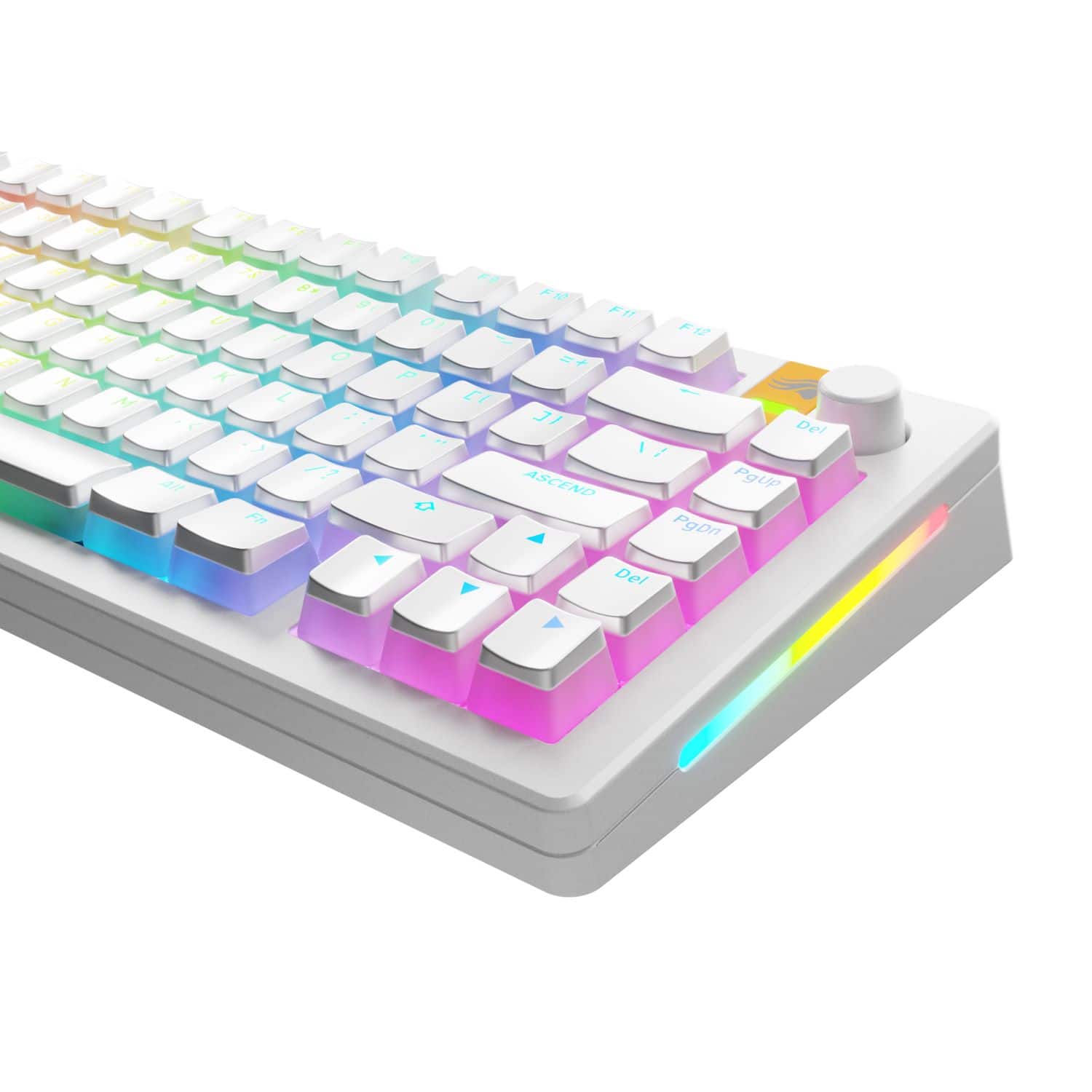 Glorious - Aura V3 Pudding-Style Universal Keycaps for 100% 85% 80% TKL 60% Compact 75% Mechanical Keyboards - White - Front_Zoom