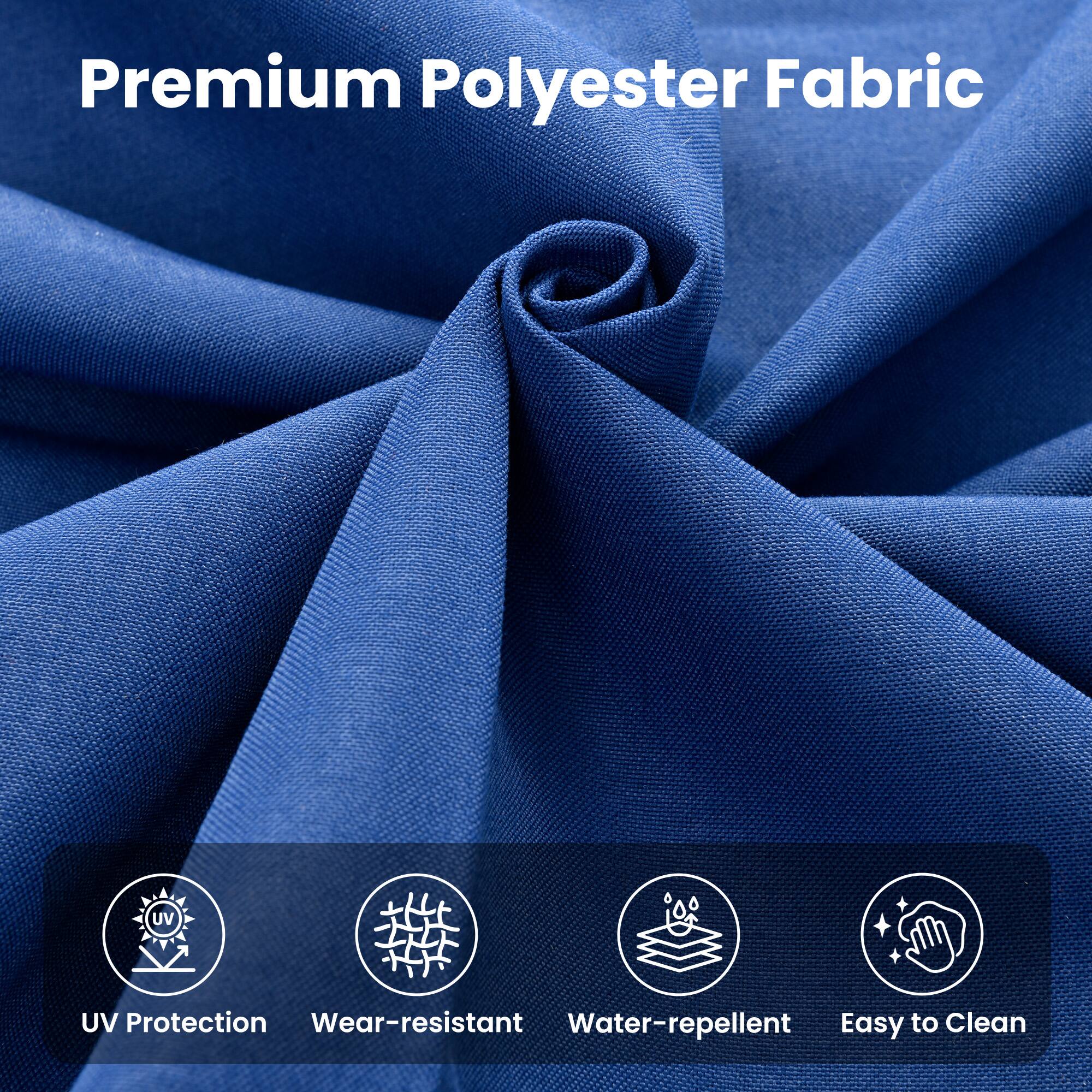 Premium Polyester Fabric

- UV Protection
- Wear-resistant
- Water-repellent
- Easy to Clean