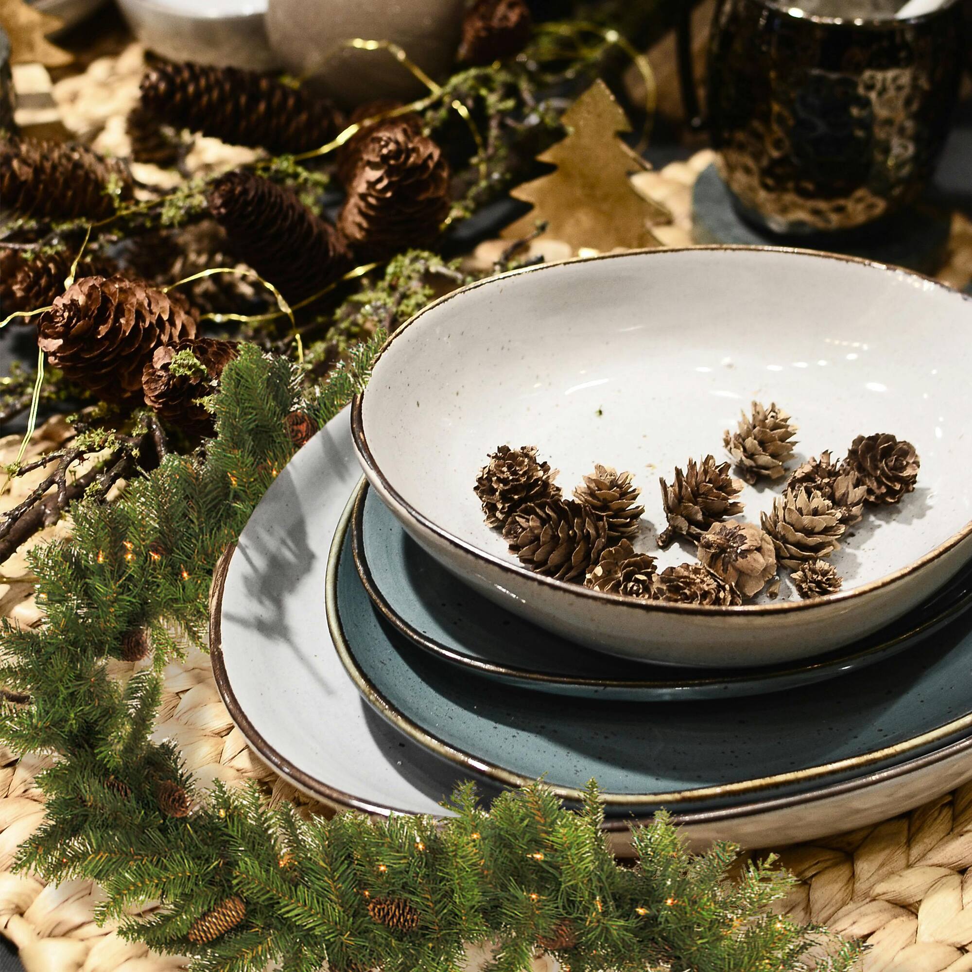 Alt View 2. Northlight - Pre-Lit Dakota Red Pine Artificial Christmas Garland - 9' x 16" - Warm White LED Lights - Green.