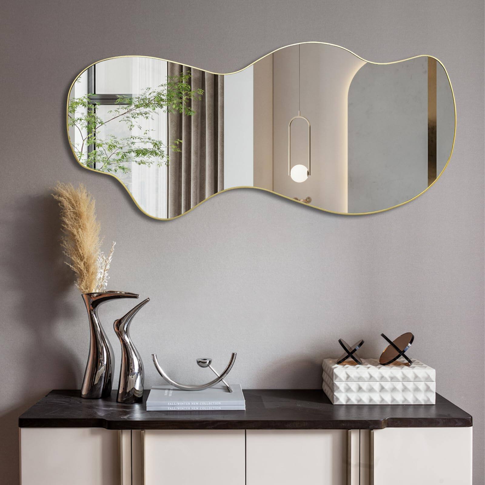 Dazzling Pops Irregular Mirror Large Asymmetrical 47 6 Frameless ...