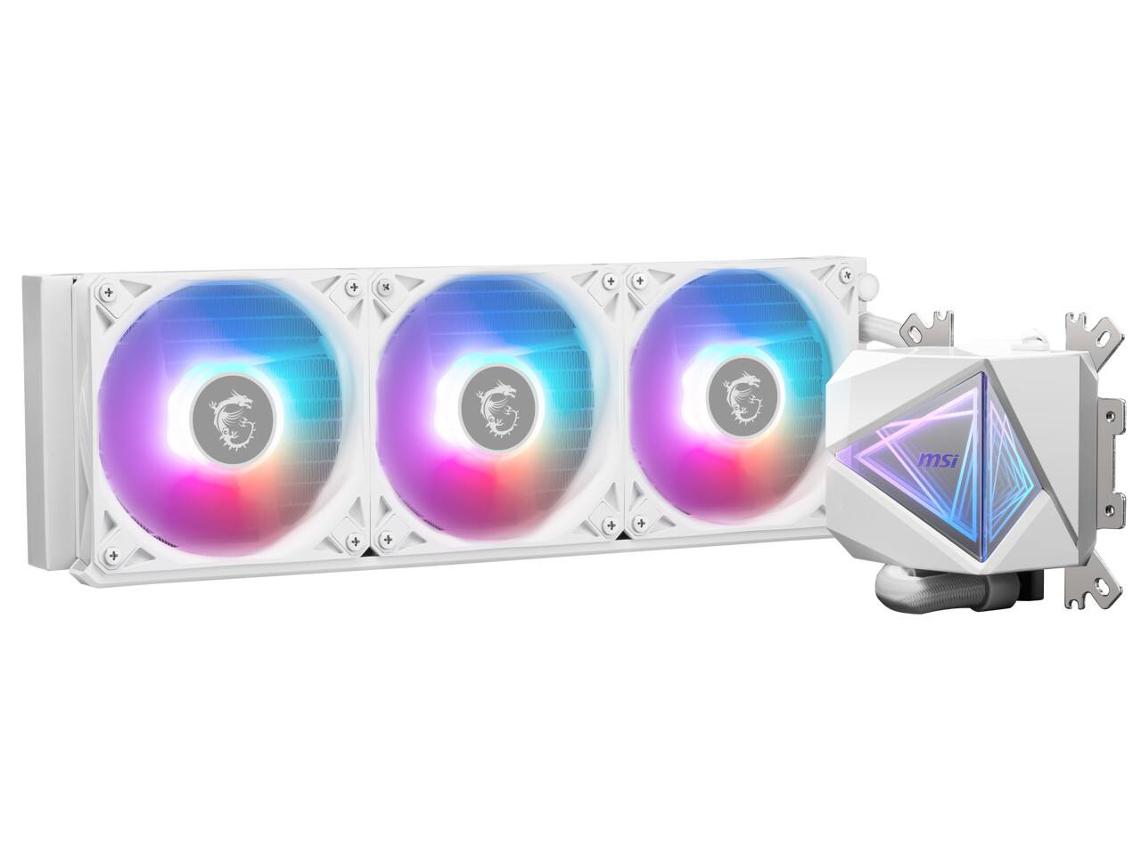 Left. MSI - MAG Coreliquid I360 Cooling Fan/Radiator/Water Block/Pump - White.