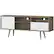 Alt View 17. Costway - Modern TV Stand/Console Cabinet 3 Shelves Storage Drawer Splayed Leg Wood/White - Oak/White.