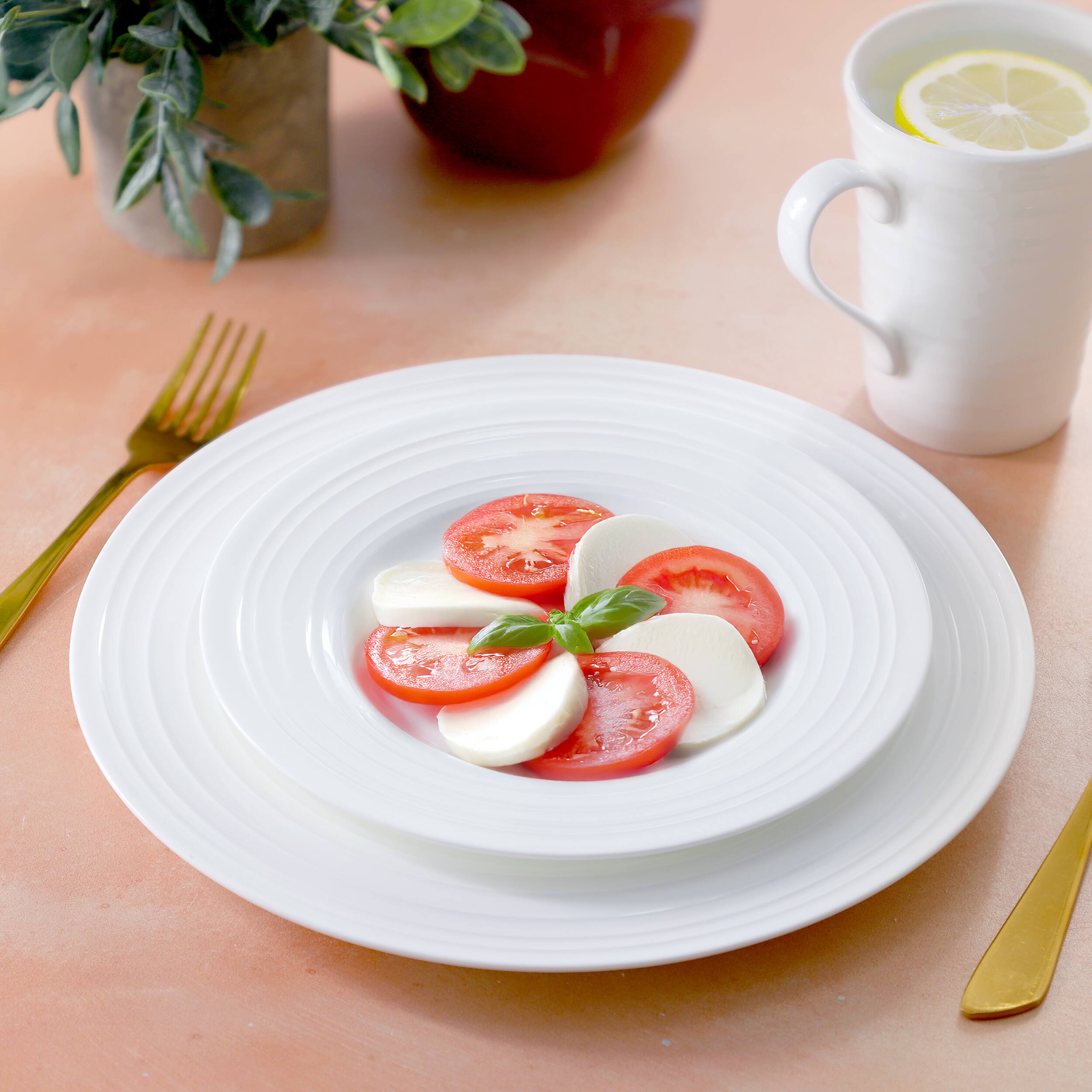 Alt View 4. Gibson - Gibson Elite Pascale 16 Piece Embossed Bone China Dinnerware Set in White - White.