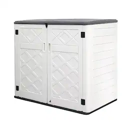 Yardgrace - Outdoor Storage Shed 358 Gal. 53.15 in. x 33.07 in. x 46.85 in. Resin Large Waterproof Deck Box Shed - White No shelves