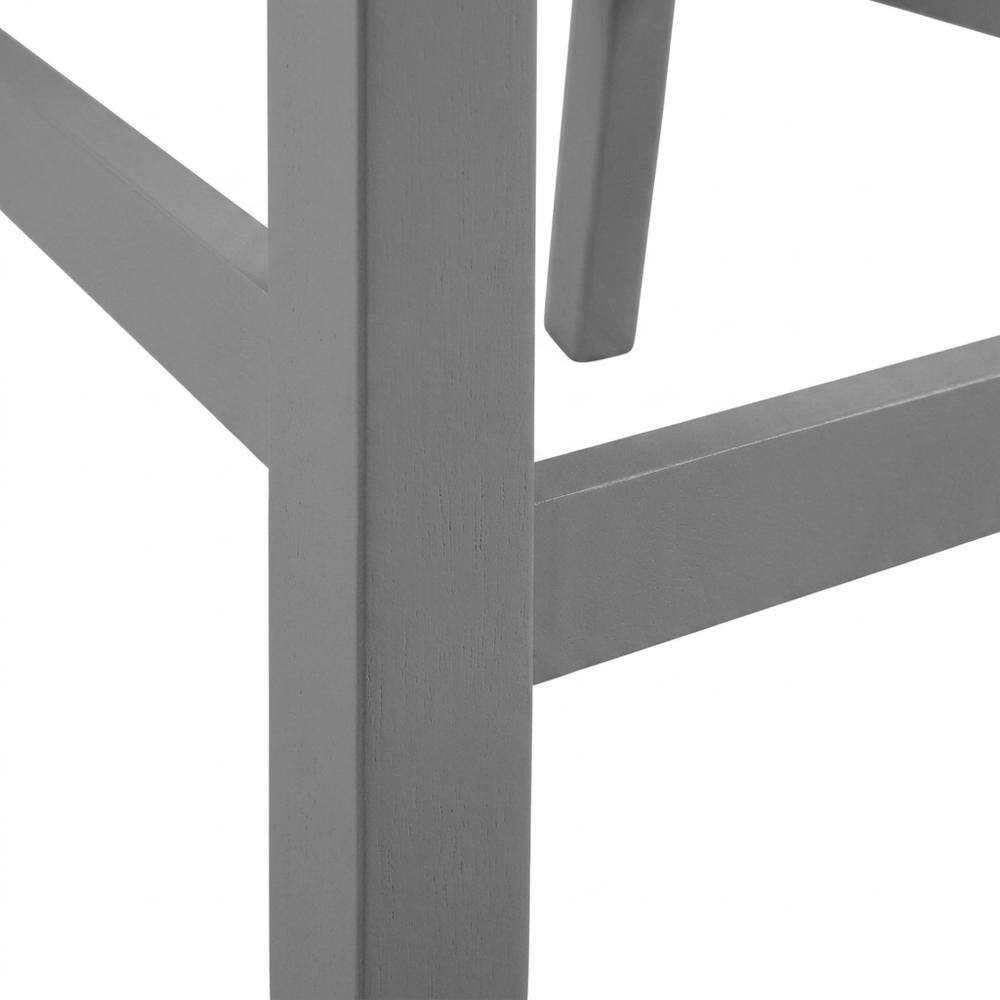 Alt View 4. FurniFact - Counter Height Bar Stool Set with X-Back Design in Stylish Finish - Gray.