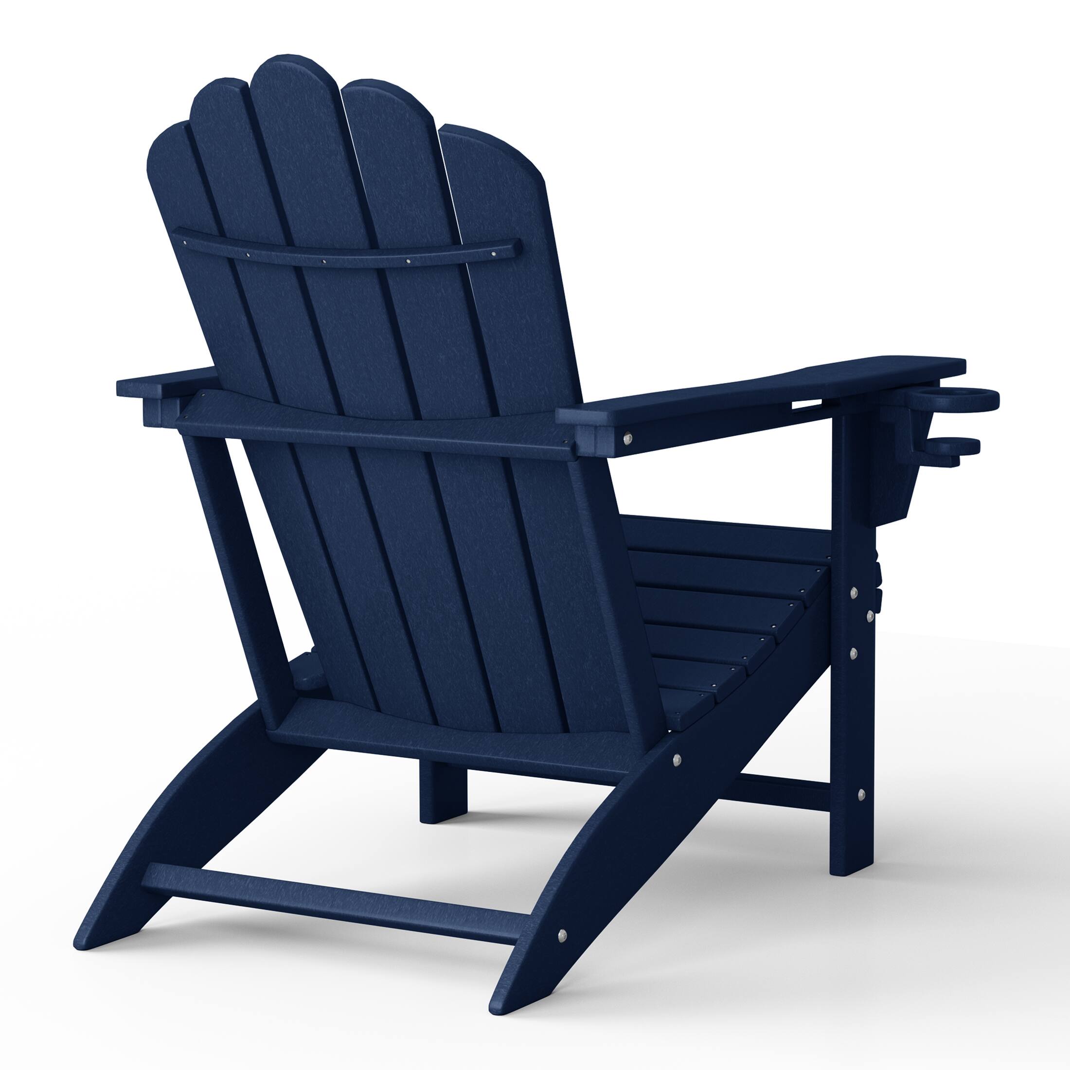 Alt View 1. WestinTrends - WestinTrends Highland Outdoor Patio HDPE Adirondack Chairs With Cup Holders (Set of 8) - Navy Blue.