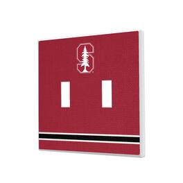 Keyscaper - Stanford Cardinal Stripe Design Double Toggle Lightswitch Plate - Multicolor