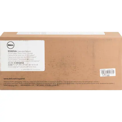 DELL B3460dn Use and Return
20,000 pages* Black Toner Cartridge
Cartouche de toner noir 20,000 pages*
Cartuccia di toner nero da 20,000 pagine*
20,000 Seiten*
Tonerkaset Echwarz
Cartucho de toner negro para 20,000 páginas*
20,000 páginas
Cartucho de Toner Preto Ref 069GG2G
www.dell.com/supplies
*Based on ISO/IEC 19752 testing. Yields vary.
Basé sur le test ISO/IEC 19752. Les rendements peuvent varier.
Gemäß OE 19752-Prüfung. Die Seitenzahl kann variieren.
Dati basati su test ISO/IEC 19752. I rendimenti possono variare.
Basado en pruebas ISO/IEC 19752. Los rendimientos pueden variar.
Op basis van test conform ISO/IEC