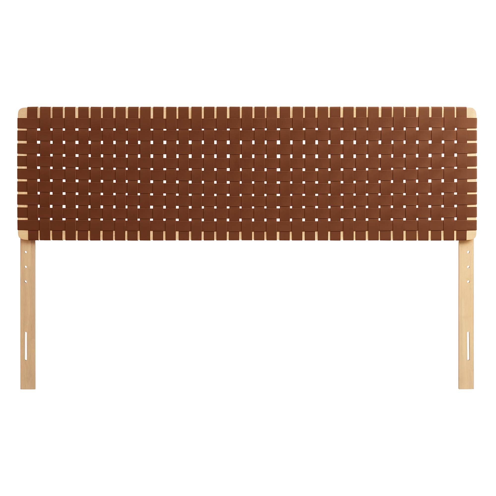 Alt View 1. Modway - Sparta Weave Vegan Leather King Headboard by Modway - Brown.
