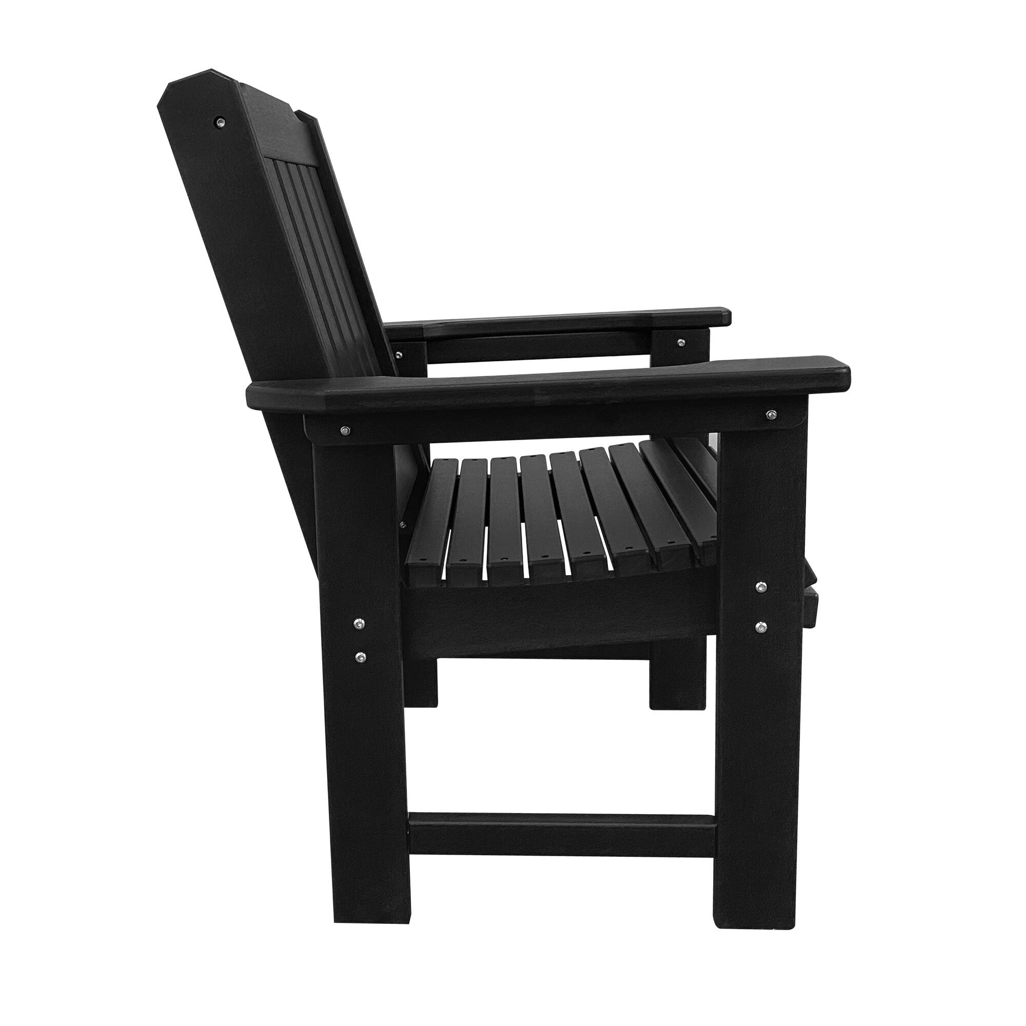 Alt View 5. Fortune Candy - HDPE Patio Dining Chair with 18/8 Stainless Steel Hardware,Heavy-Duty Outdoor Seating,600-Lb Capacity for Garden & Yard - Black.