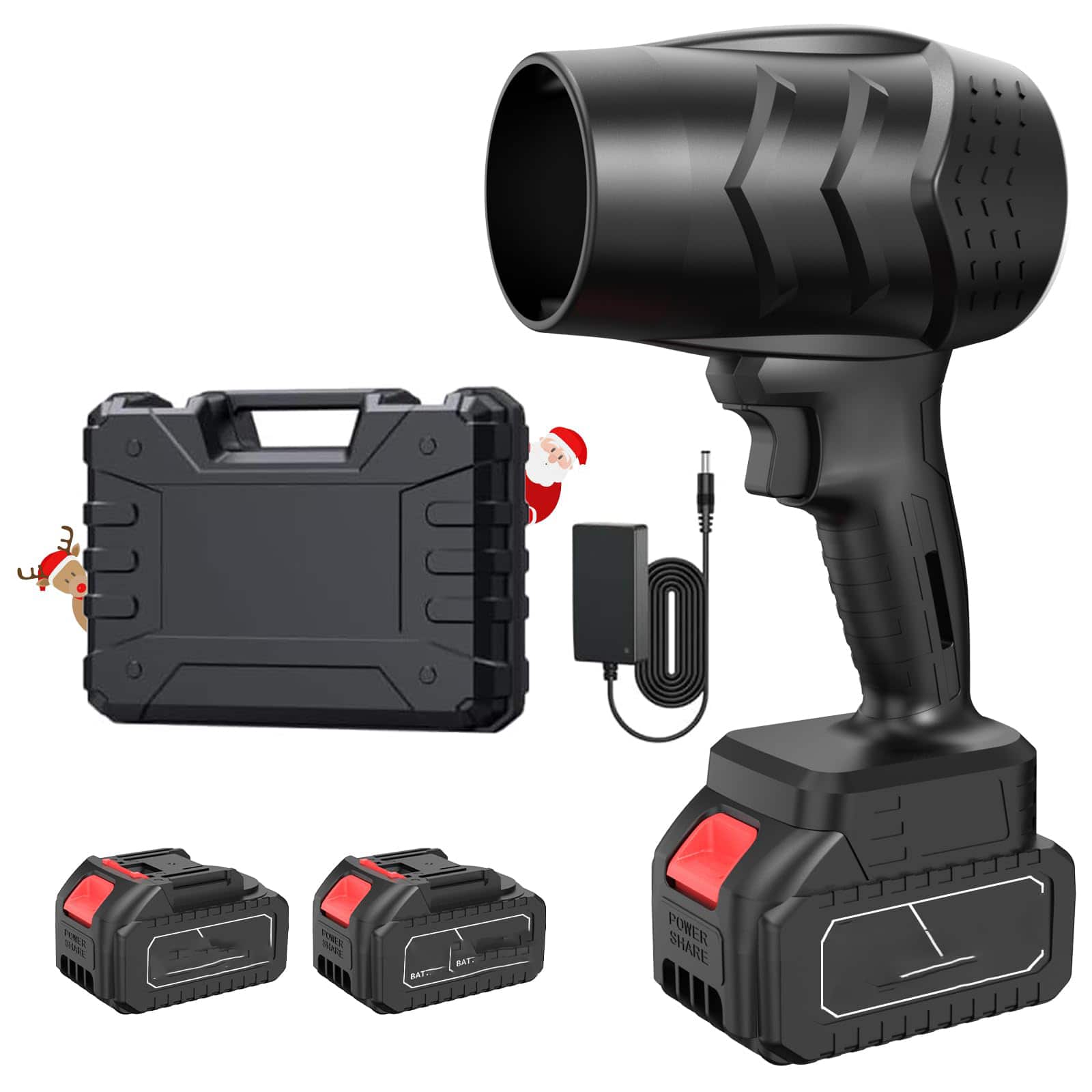 GlowWise - Cordless Leaf Blower, 950000RPM, Adjustable Speed, Lightweight. For Leaves, Patio & Snow. Includes Battery & Charger - Blank