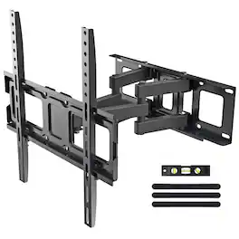 Dazzed Corner - Full‑Motion TV Wall Mount with 14.1" Extension Dual Articulating Arms for 26"-70" TVs, Max VESA 400x400mm - Black