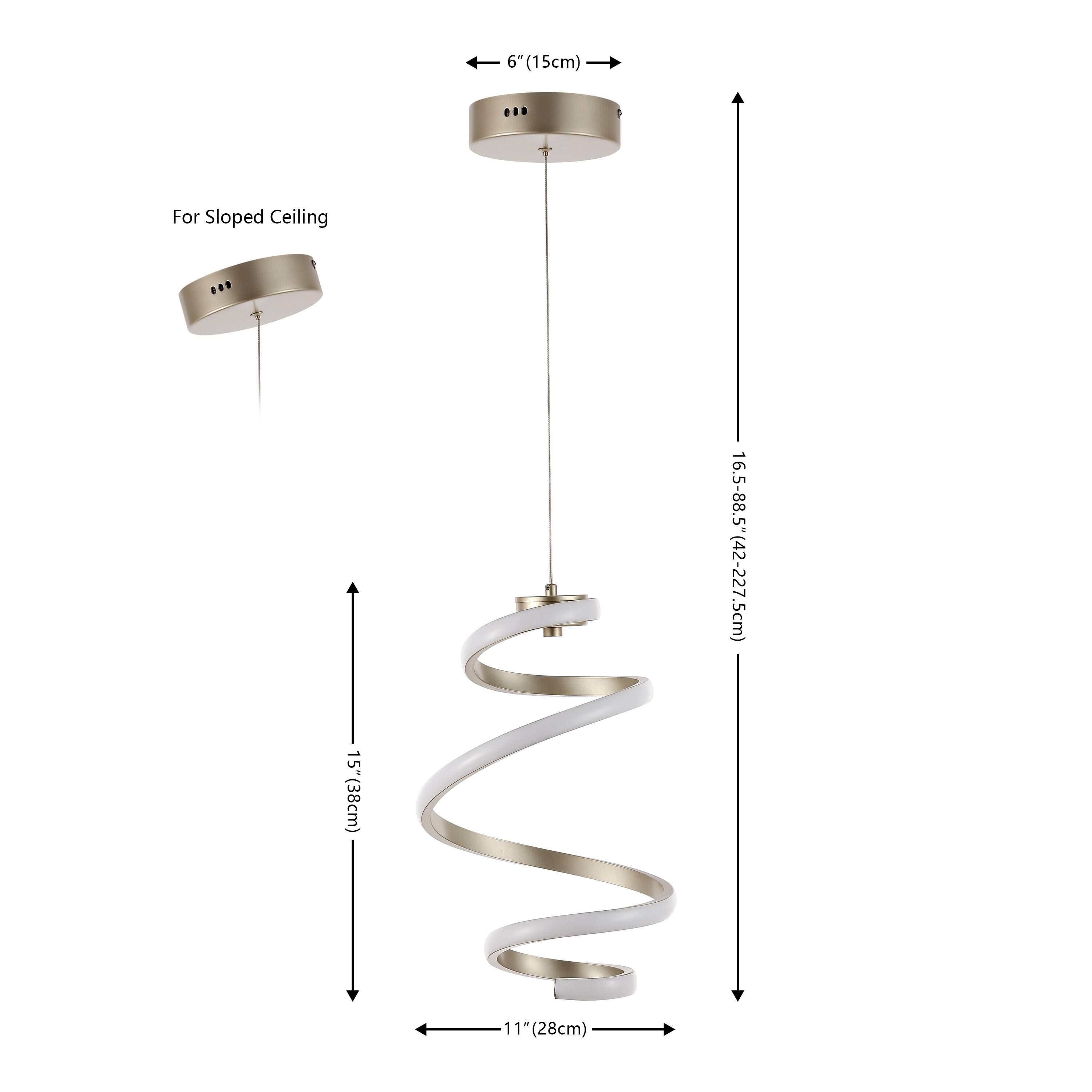 6" (15cm) For Sloped Ceiling  
15" (38cm)  
16.5-88.5" (42-227.5cm)  
11" (28cm)
