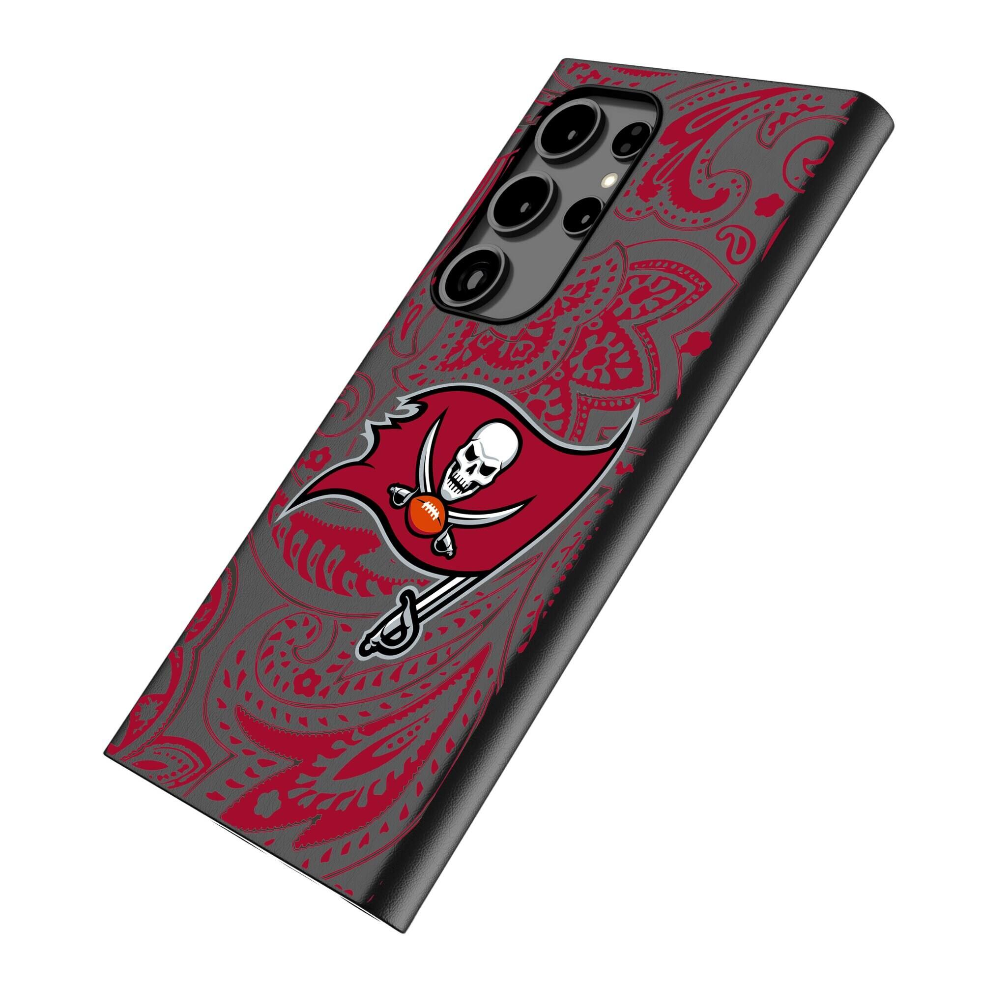 Alt View 1. Keyscaper - Tampa Bay Buccaneers Paisley Galaxy Magnetic Bump Case - S24 Ultra - Black.
