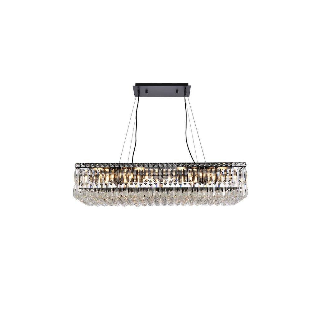 Alt View 4. Elegant Lighting - Maxime 36 Inch Black Chandelier - Black And Clear.