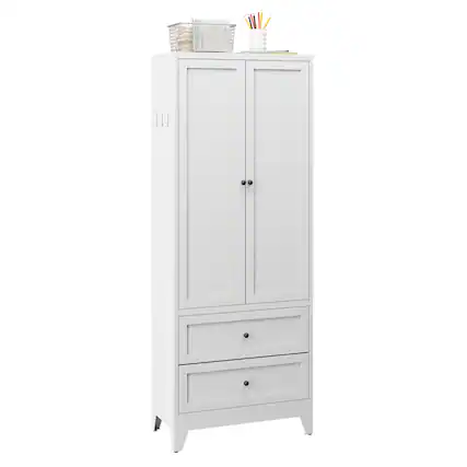Front. Dexmalle - Dexmalle-72 Inch Freestanding Heavy-Duty Kitchen Storage Cabinet with Adjustable-White Shelves - White.