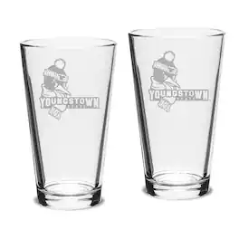 Jardine - Youngstown State Penguins 16oz. 2-Piece Classic Pub Glass Set - Multicolor