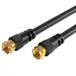 Cables Direct Online - RG6 Coaxial Dual Shield Cable 100ft with Gold-Plated F-Connectors – 18AWG – 75 Ohm - Black