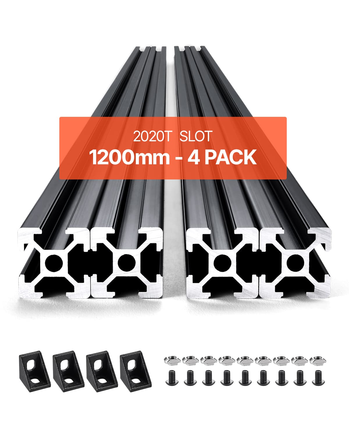 VEVOR - 4PCS 47.2 in (1200mm) T Slot 2020 Aluminum Extrusion Profile, European Standard Anodized Linear Rail, High-Strength - Black price history on PriceWatchPro