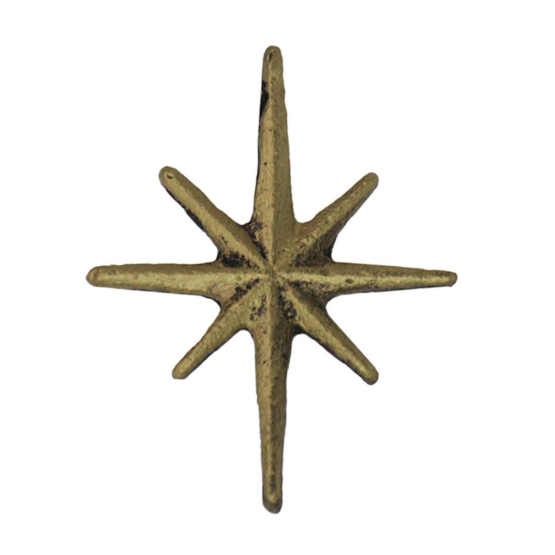 Front. Zeckos - Set of 6 Antique Gold Finish Mid Century Modern Starburst Drawer Pulls Knobs - Gold.