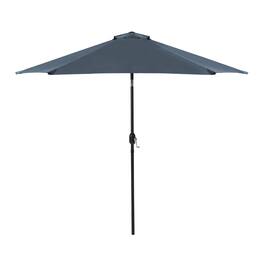 Vaczon - 9' Outdoor Patio Umbrella with Crank Lift and 30° Tilt, UV50+ Market Umbrella with Steel Frame and Polyester - Dark blue-gray