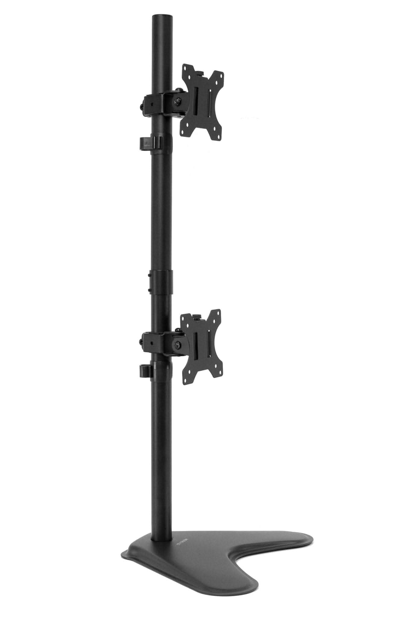 Angle. Mount-It! - Vertical Dual Monitor Stand, Adjustable, Fits 17-32 inch Screens - Black.