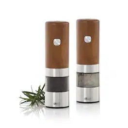 Ad Hoc - i.Mill Electric Pepper & Salt Mill, Wood & Stainless Steel - Acacia Wood