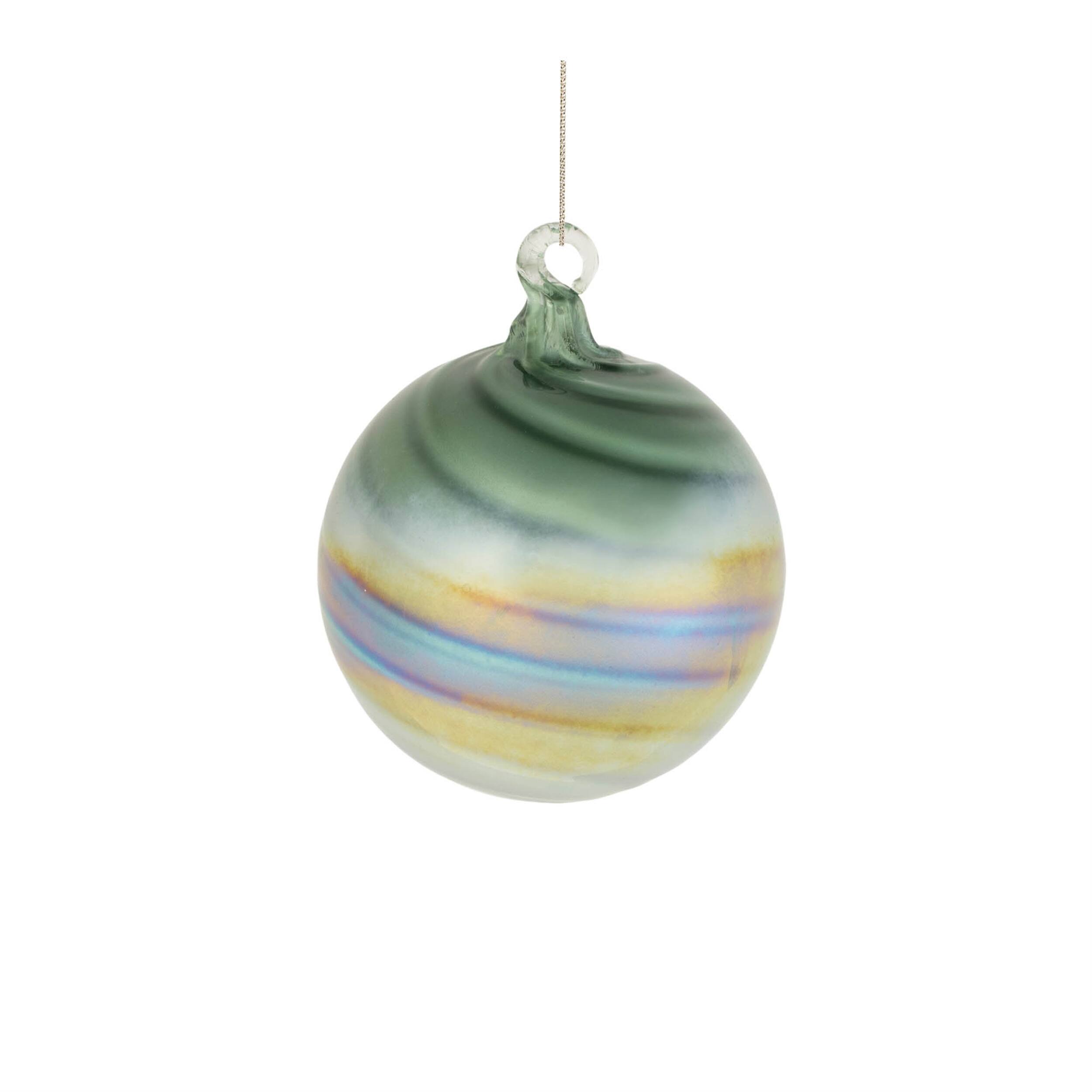 Left. BreeBe - Green Iridescent Ornaments (Set of 12) - Green, Iridescent.