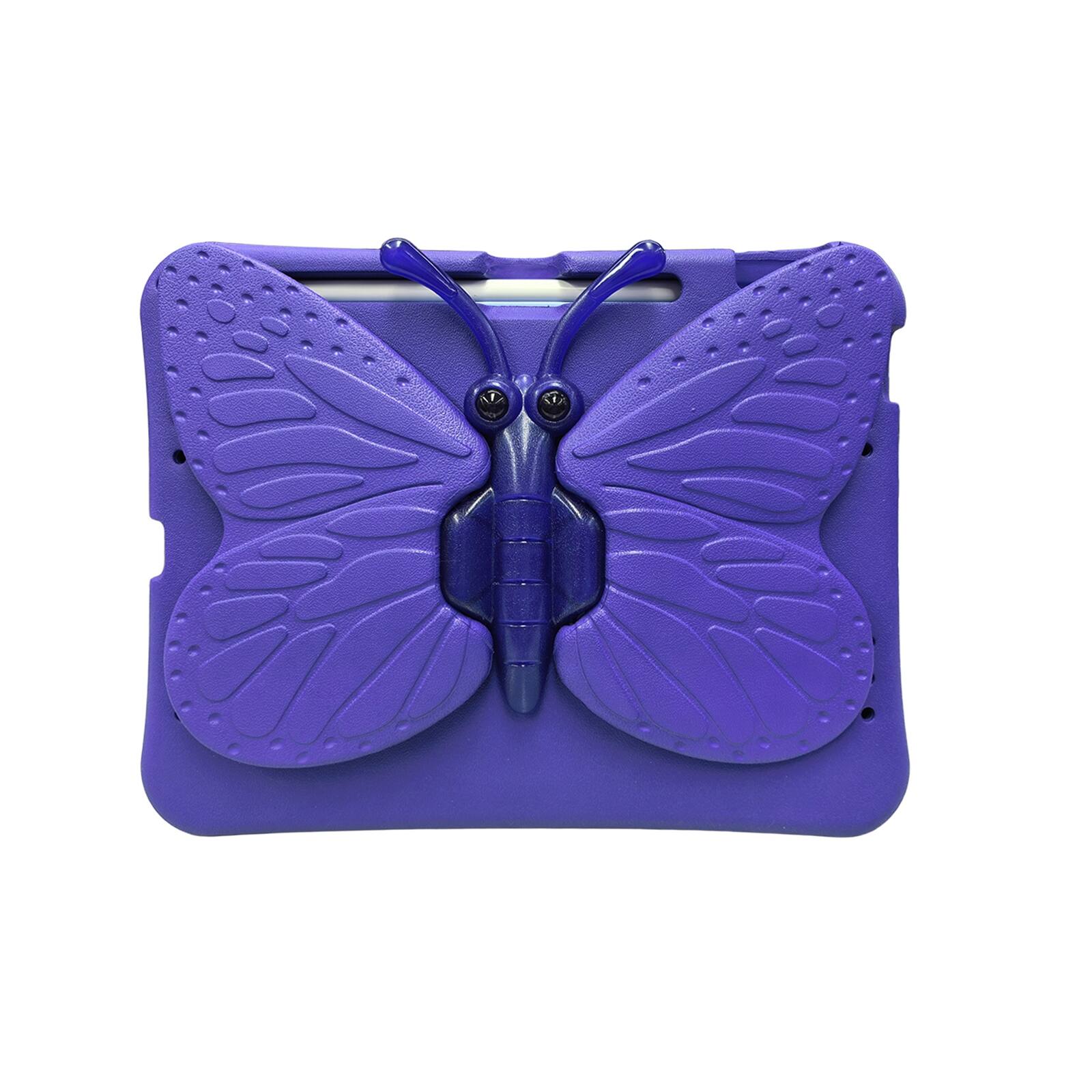 Left. UUCOVER - Butterfly Case for iPad (A16) 11-inch 2025/iPad 10th Gen 10.9" 2022,Shockproof EVA Kids Case 360° Rotating Stand Cover - Purple.