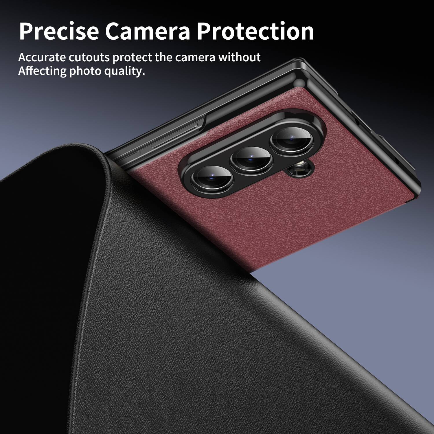 Precise Camera Protection  
Accurate cutouts protect the camera without affecting photo quality.